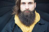 Canary Yellow Goat wool Knit Scarf 