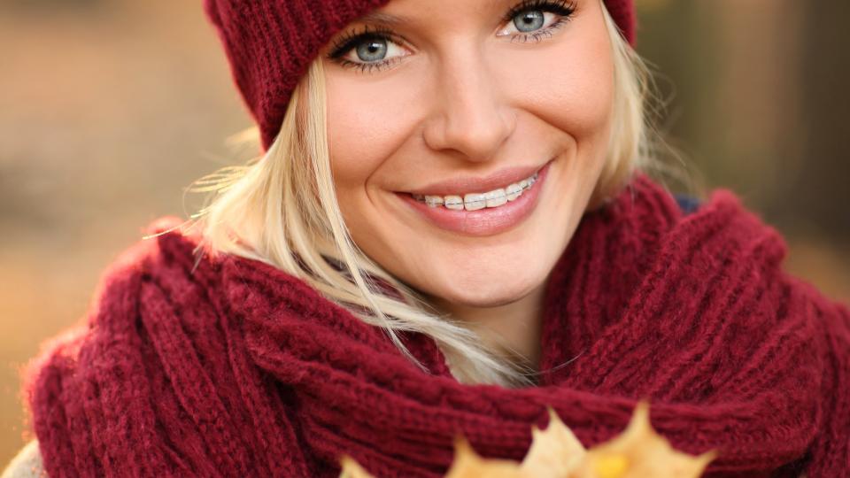 Cherry Red Knit Scarf 