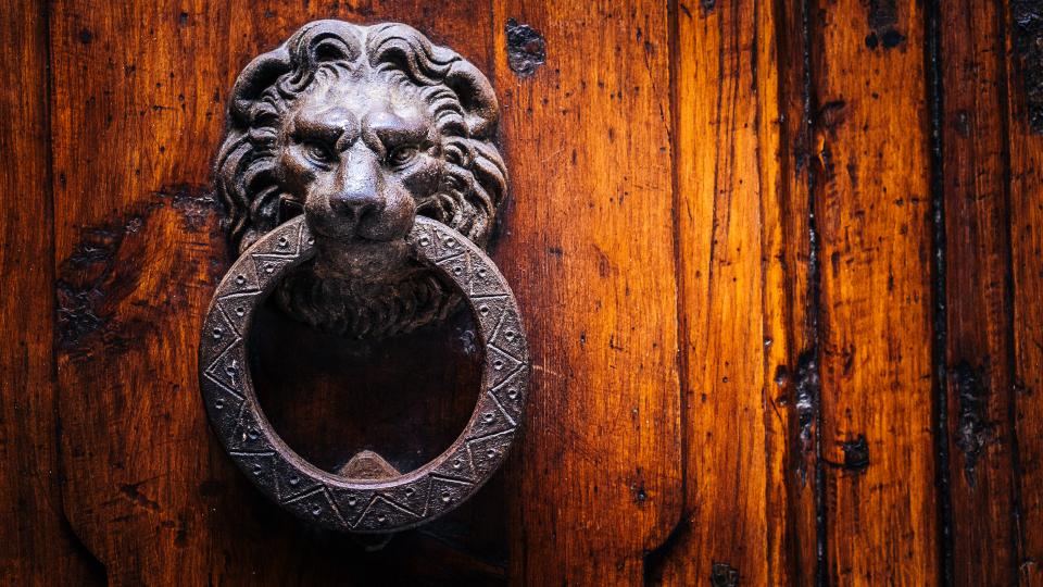 Strong Brass Lion Door Knocker 
