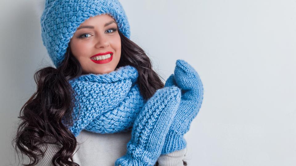 Baby Blue Chunky Knit Scarf 